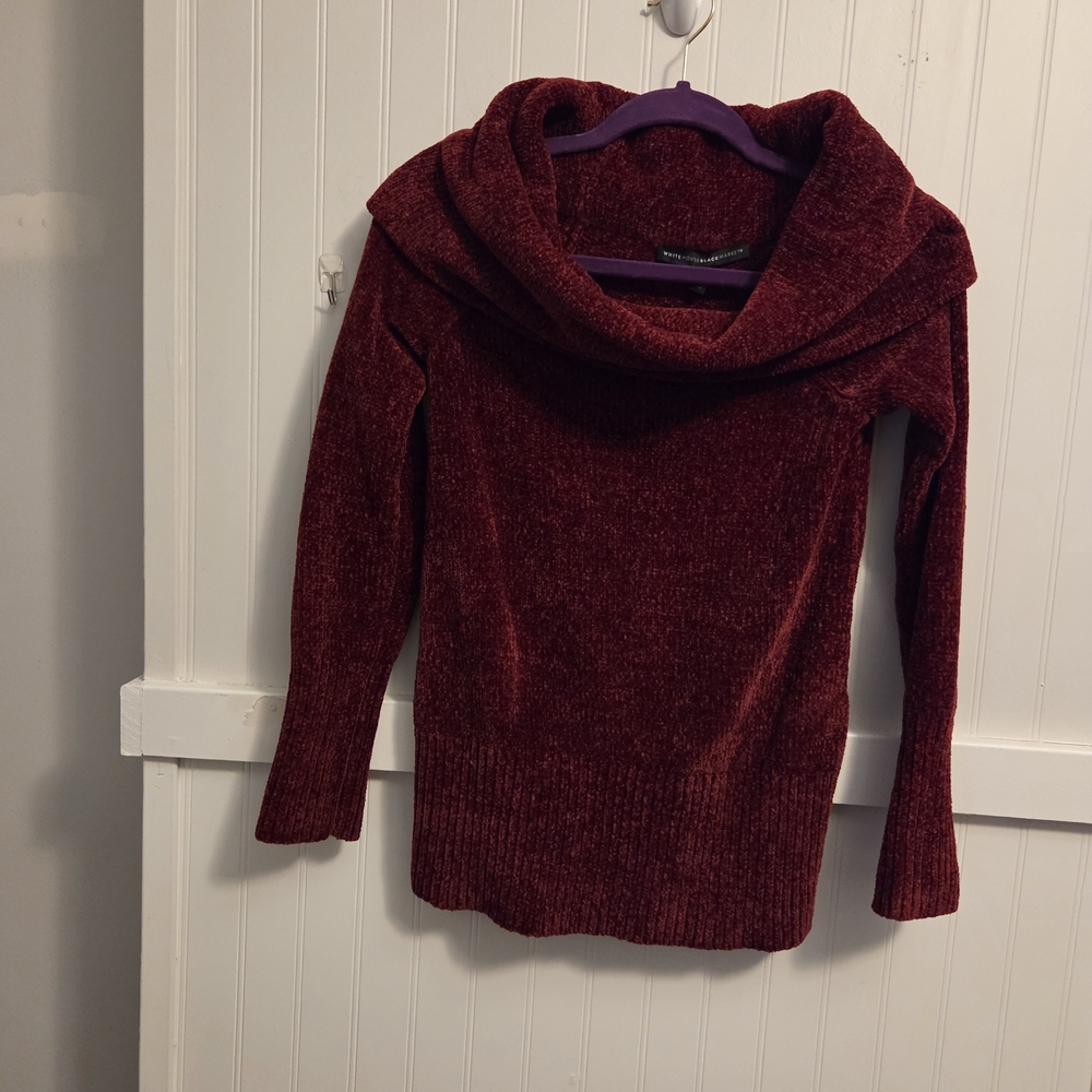 White House Black Market Burgundy Cowl Neck Sweater